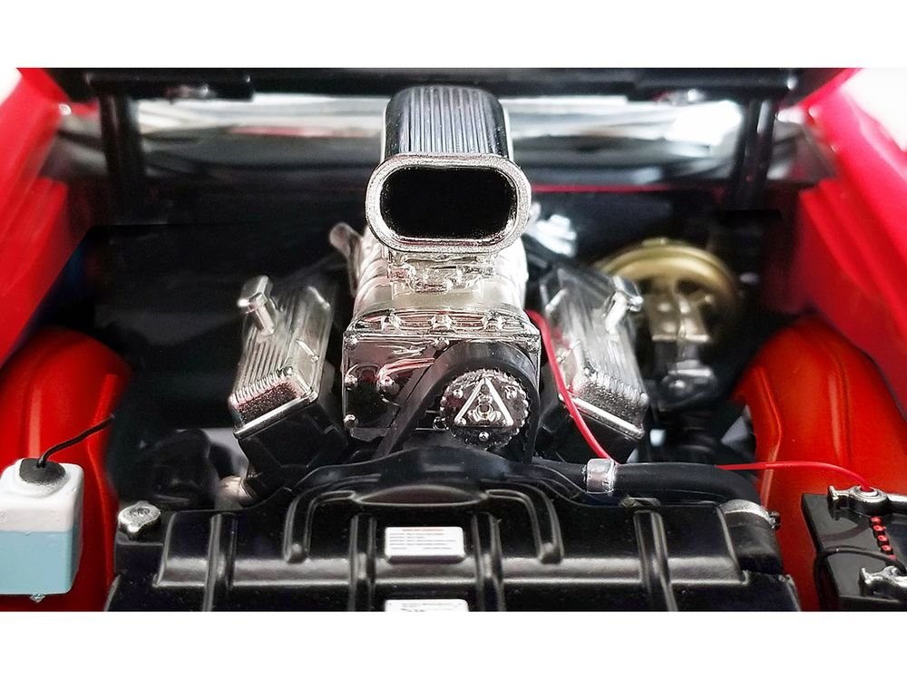 1970 Oldsmobile 442 W30 "W-Machine - Drag Outlaws" Red with White Stripes Limited Edition to 300 pieces Worldwide 1/18 Diecast Model Car by ACME view 4