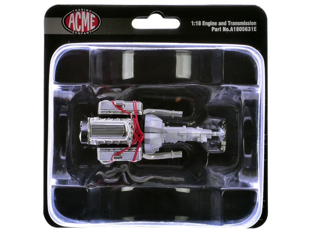 Blown 455 Engine and Transmission Replica from "1970 Oldsmobile 442 W30 W-Machine" 1/18 Model by ACME view 3