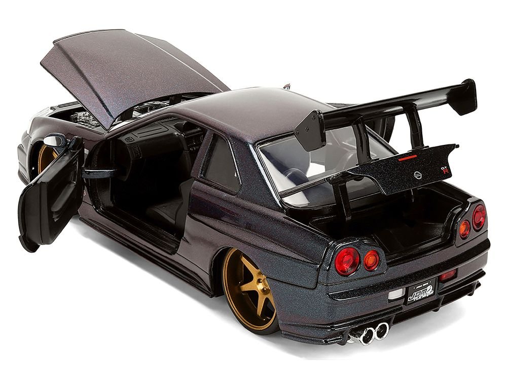 1999 Nissan Skyline GT-R (R34) RHD (Right Hand Drive) Magic Purple Metallic "JDM Tuners" Series 1/24 Diecast Car Model by Jada view 4