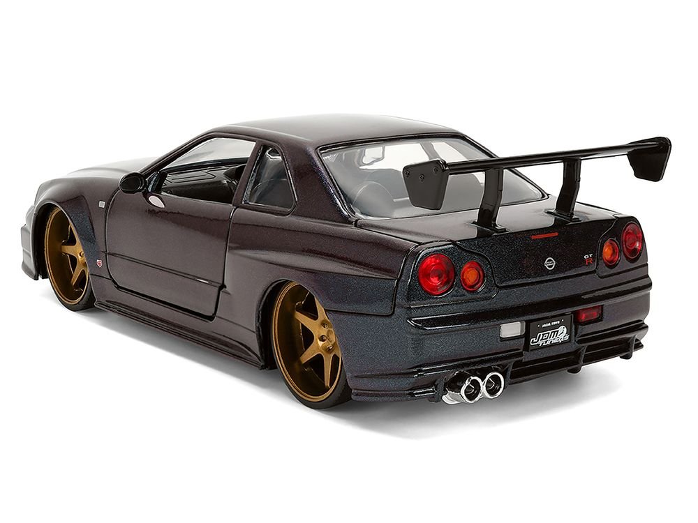 1999 Nissan Skyline GT-R (R34) RHD (Right Hand Drive) Magic Purple Metallic "JDM Tuners" Series 1/24 Diecast Car Model by Jada view 5