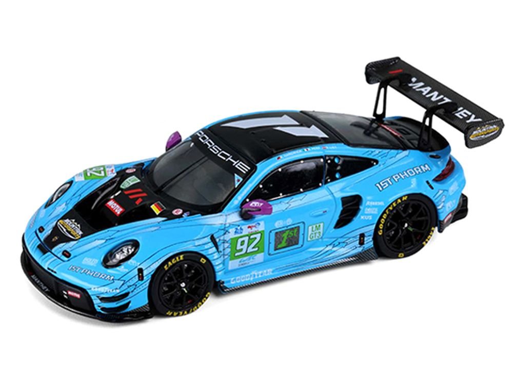 Porsche 911 GT3 R (992) #92 Ryan Hardwick - Richard Lietz - Riccardo Pera "Manthey 1st Phorm" LMGT3 Class Winner "24 Hours of Le Mans" (2025) 1/64 Diecast Model Car by Trends Hobby view 2