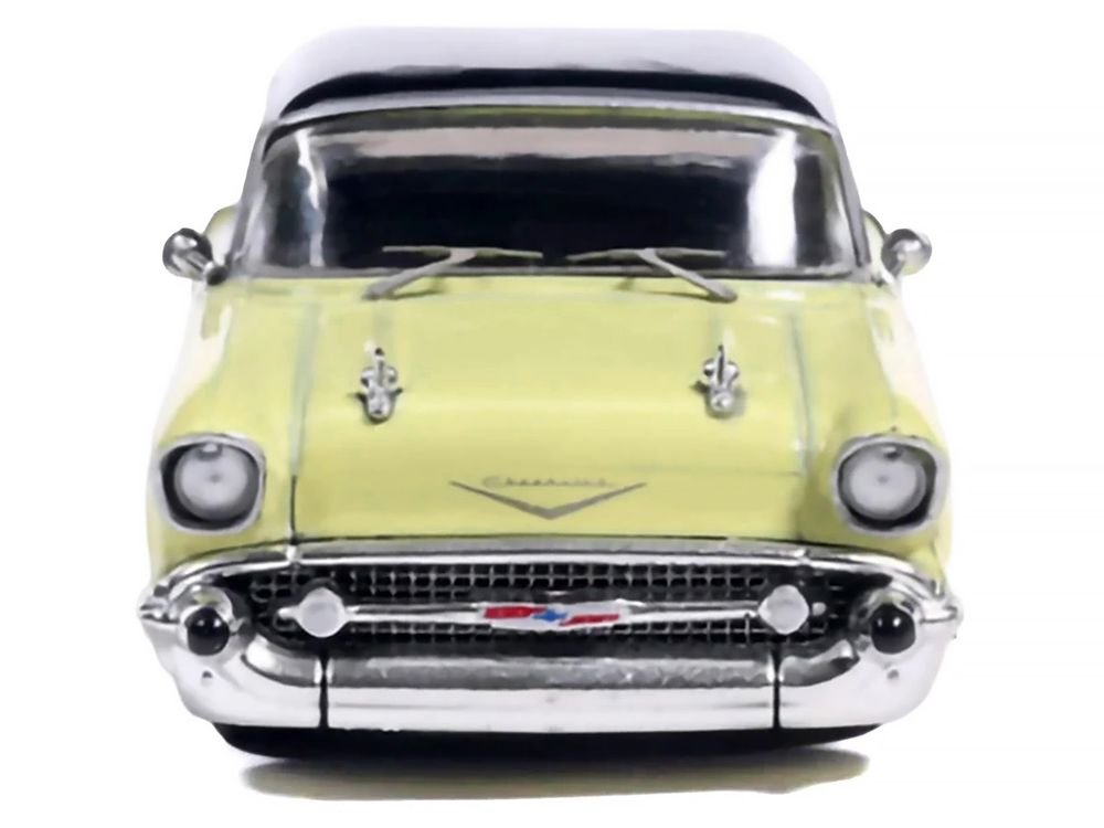 1957 Chevrolet One-Fifty Lowered Colonial Cream and Onyx Black 1/64 Diecast Model Car by IXO Models view 4