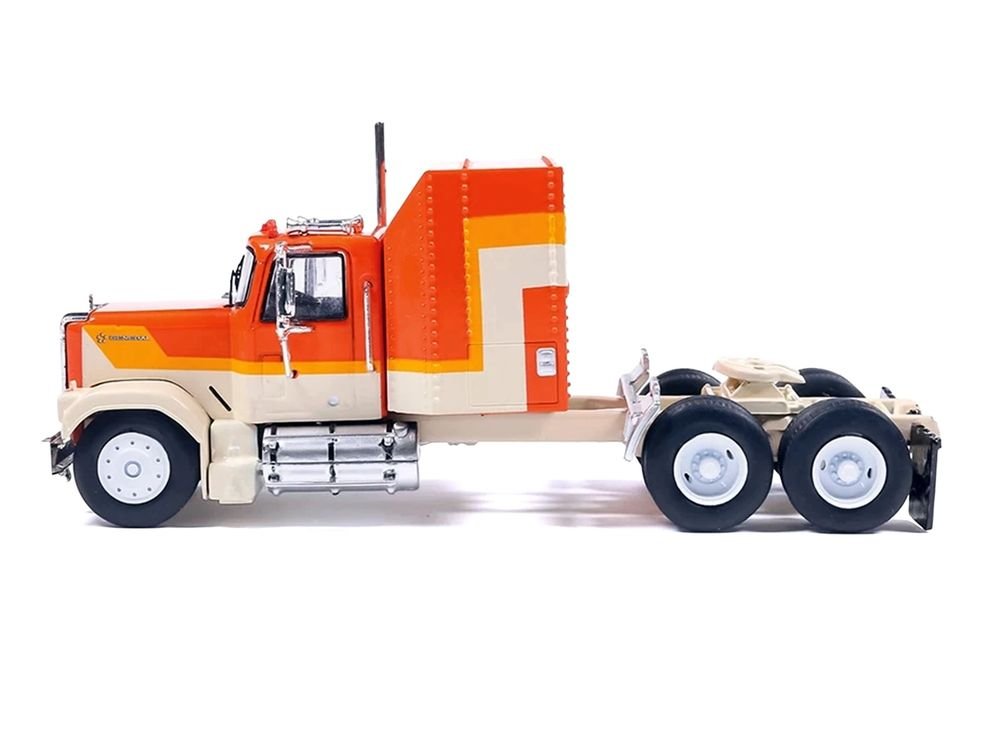 1980 GMC General Truck Tractor Orange with Stripes 1/64 Diecast Model Car by IXO Models view 2