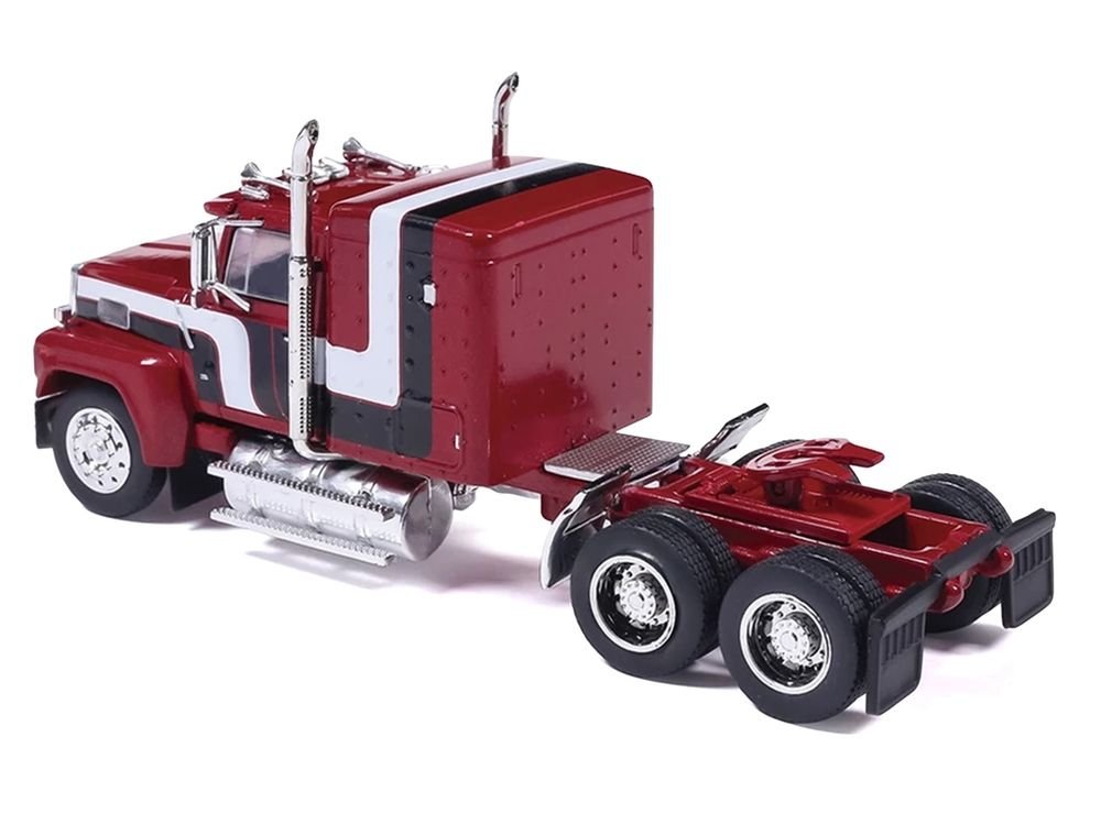 1978 Ford LTL-9000 Truck Tractor Red Metallic with Stripes 1/64 Diecast Model Car by IXO Models view 3