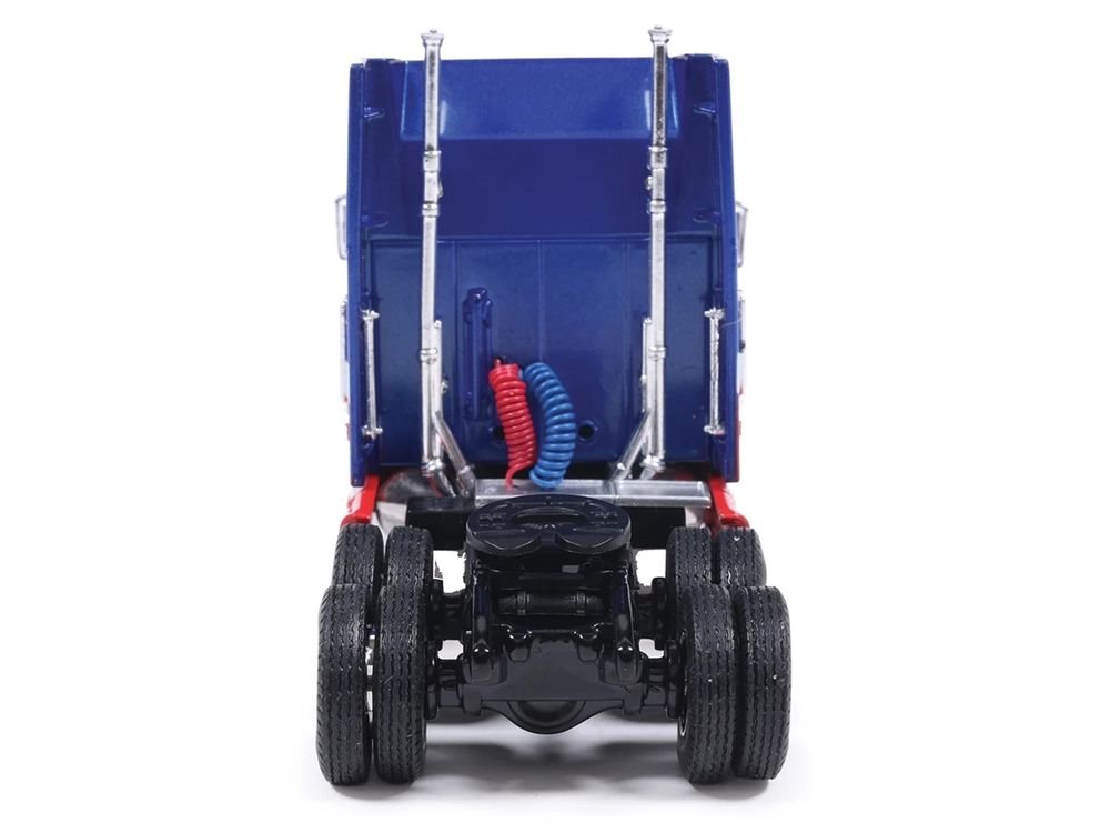 1990 Ford Aeromax Truck Tractor Blue Metallic and Red with White Stripes 1/64 Diecast Model Car by IXO Models view 5
