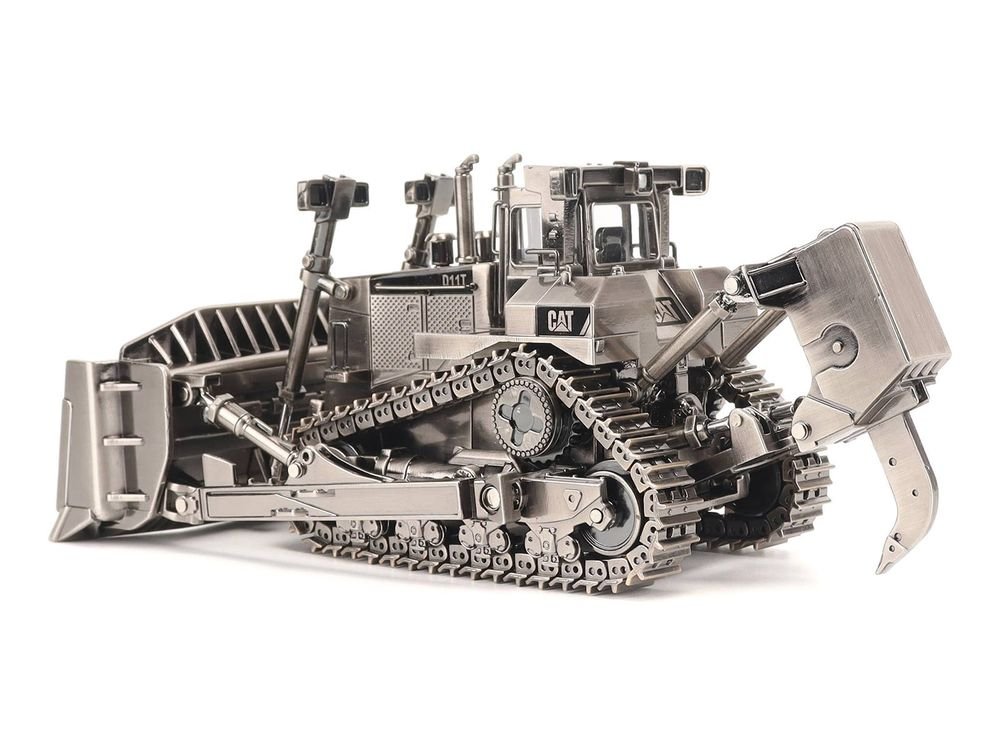 CAT Caterpillar D11T Track Type Tractor Dozer Antique Silver Finish "Commemorative Series" 1/50 Diecast Model by Diecast Masters view 3