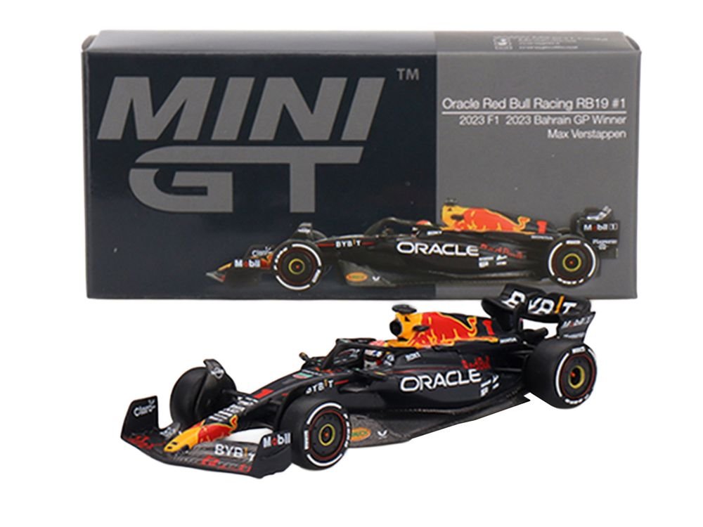 Red Bull Racing RB19 #1 Max Verstappen Winner Formula One F1 "Bahrain GP" (2023) Limited Edition 1/64 Die Cast Model Car by Mini GT view 5