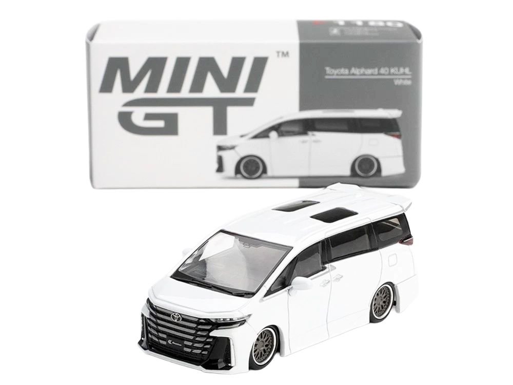Toyota Vellfire 40 KUHL Van White Metallic Limited Edition 1/64 Die Cast Model Car by Mini GT view 5