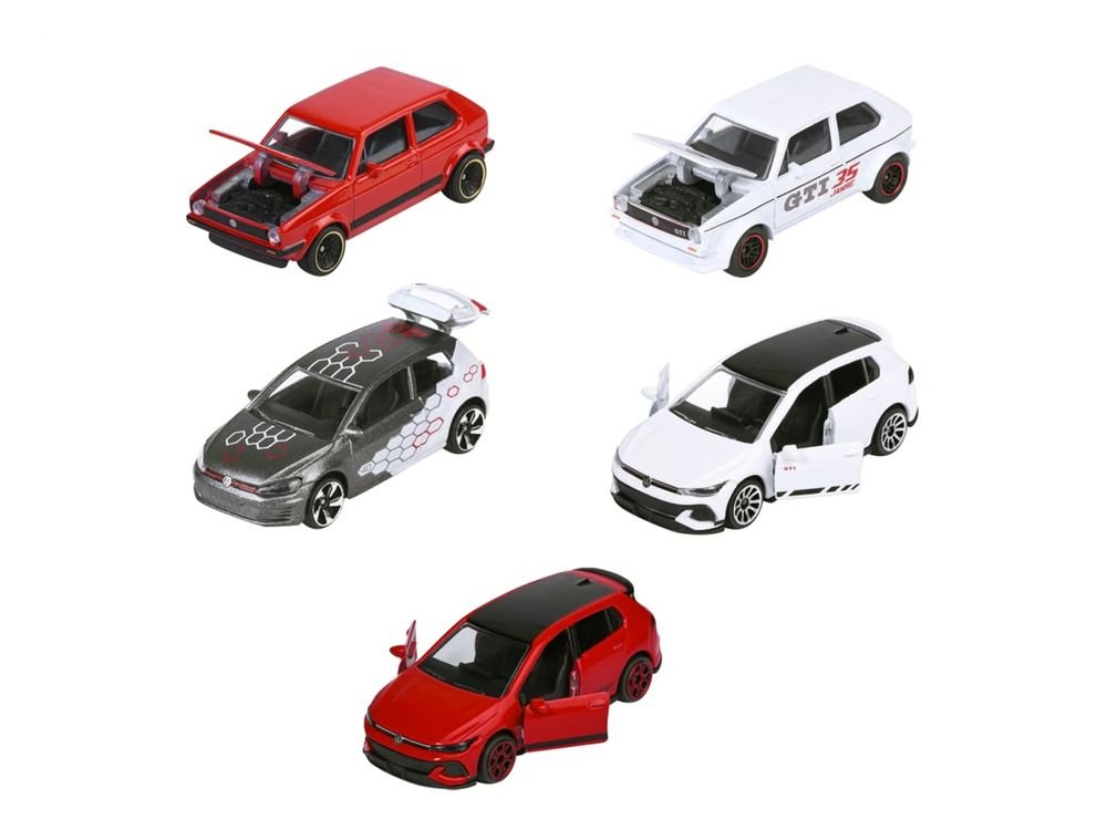 "Volkswagen Gold GTI" 5 Piece Set 1/64 Diecast Model Cars by Majorette view 2