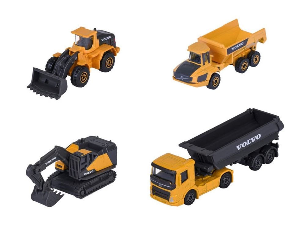 "Volvo Construction" (2026) 4 Piece Set 1/64 Diecast Model Cars by Majorette view 2