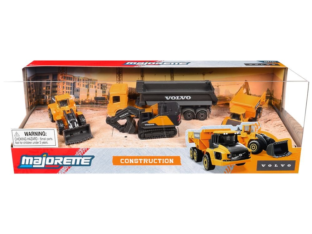 "Volvo Construction" (2026) 4 Piece Set 1/64 Diecast Model Cars by Majorette view 3