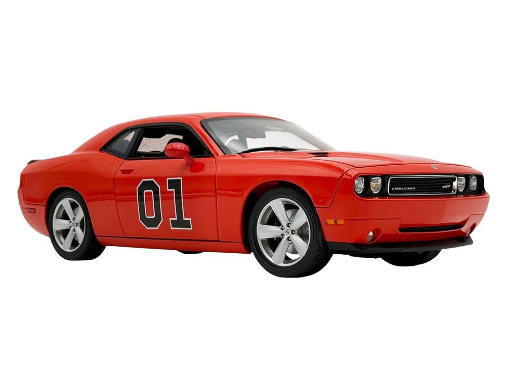 2010 Dodge Challenger SRT8 #01 "The General" Orange Limited Edition to 510 pieces Worldwide 1/18 Diecast Model Car by ACME view 2