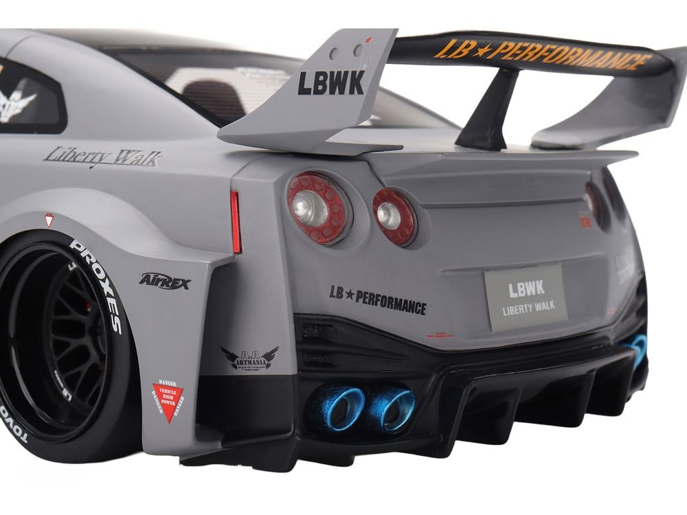 Nissan LB-Silhouette WORKS GT 35GT-RR Ver.1 RHD (Right Hand Drive) Matt Gray with Black Top 1/18 Model Car by Top Speed view 4