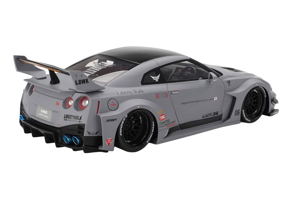 Nissan LB-Silhouette WORKS GT 35GT-RR Ver.1 RHD (Right Hand Drive) Matt Gray with Black Top 1/18 Model Car by Top Speed view 5