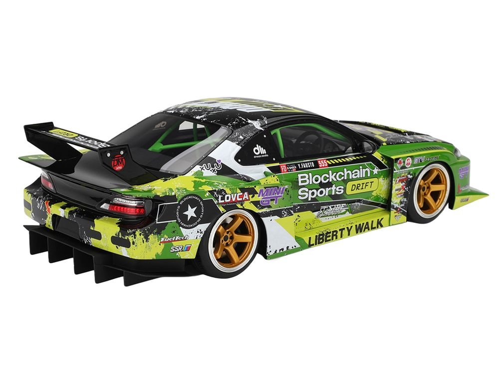 Nissan LB-Super Silhouette S15 SILVIA RHD (Right Hand Drive) #555 V2 Yukio Fausto "Formula Drift Japan" (2024) 1/18 Model Car by Top Speed view 5