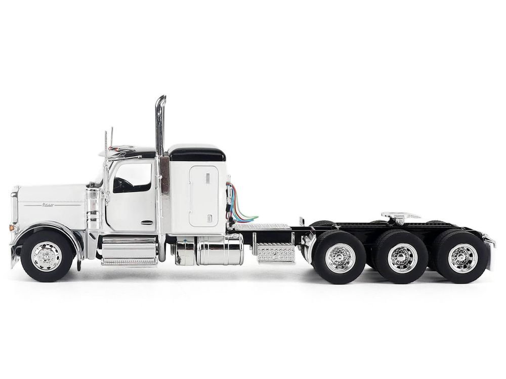 Peterbilt 589 Legendary Package Truck Tractor with 58" Sleeper White with Black Top "Transport Series" 1/50 Diecast Model by Diecast Masters view 2