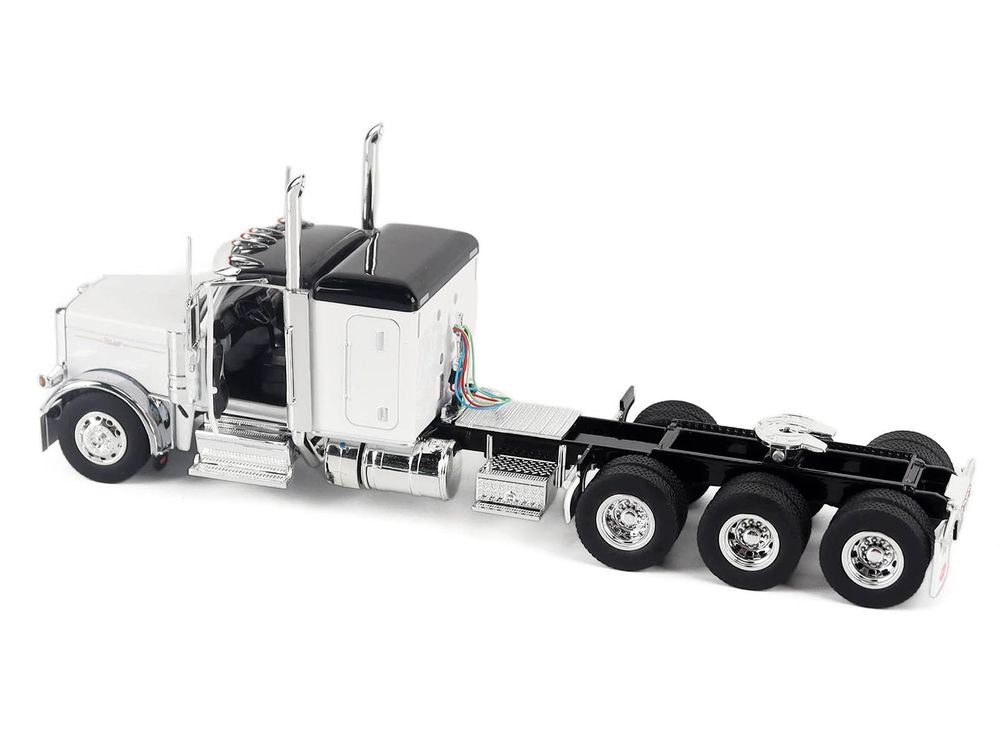 Peterbilt 589 Legendary Package Truck Tractor with 58" Sleeper White with Black Top "Transport Series" 1/50 Diecast Model by Diecast Masters view 3