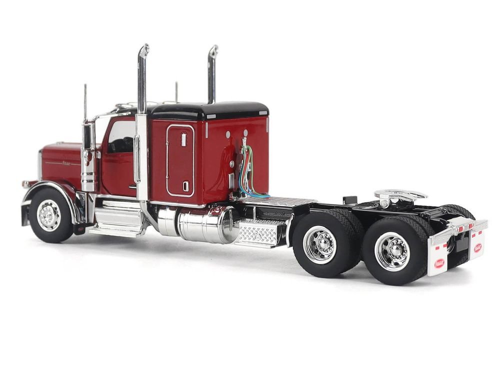 Peterbilt 589 Legendary Package Tandem-Axle Truck Tractor with 58" Sleeper Cab Legendary Red with Black Top "Transport Series" 1/50 Diecast Model by Diecast Masters view 4
