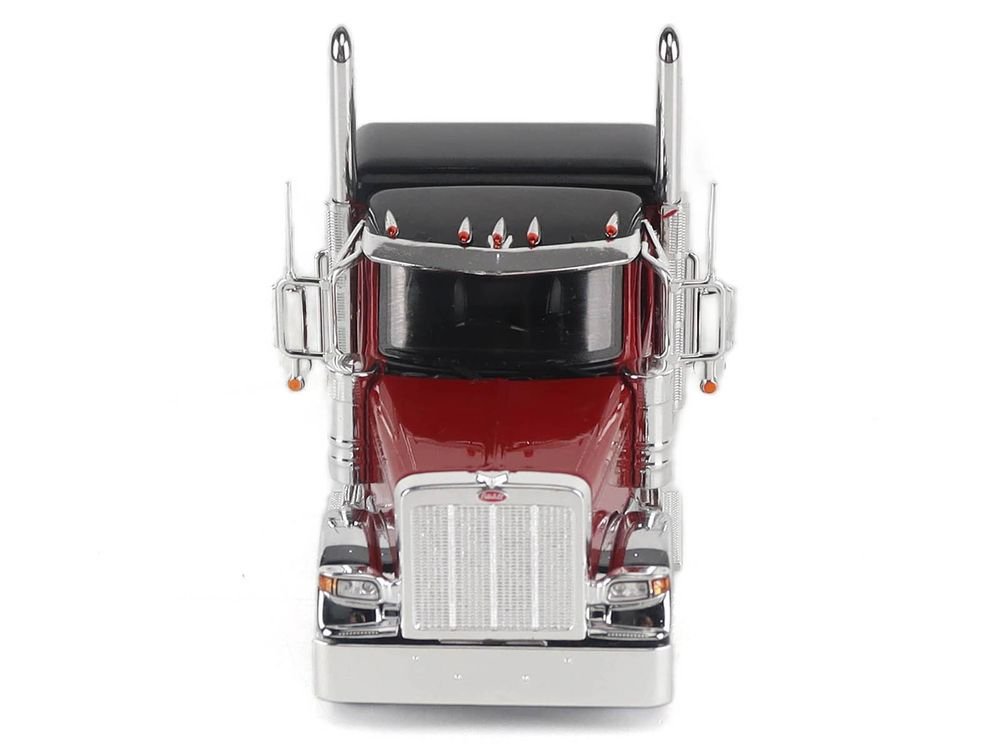 Peterbilt 589 Legendary Package Tandem-Axle Truck Tractor with 58" Sleeper Cab Legendary Red with Black Top "Transport Series" 1/50 Diecast Model by Diecast Masters view 5