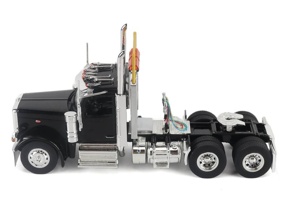 Peterbilt 589 Truck Tractor with Day Cab Black "Transport Series" 1/50 Diecast Model by Diecast Masters view 2