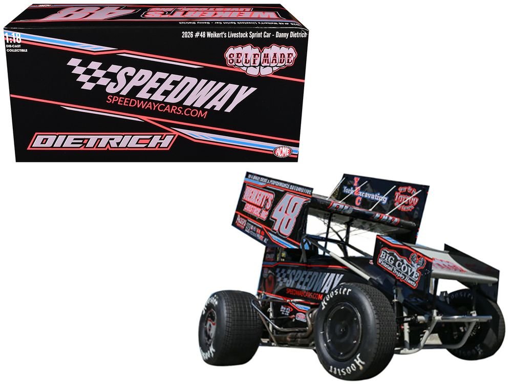 Winged Sprint Car #48 Danny Dietrich "Weikert's Livestock - Speedway Cars" (2026) 1/18 Diecast Model Car by ACME
