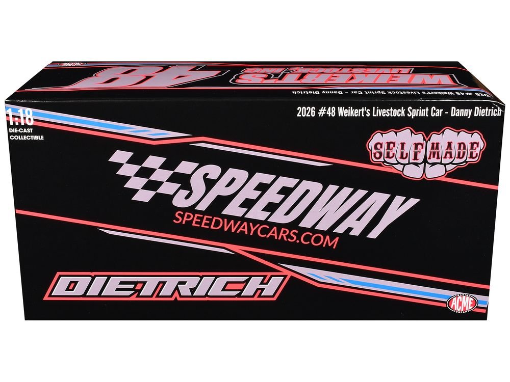 Winged Sprint Car #48 Danny Dietrich "Weikert's Livestock - Speedway Cars" (2026) 1/18 Diecast Model Car by ACME view 3