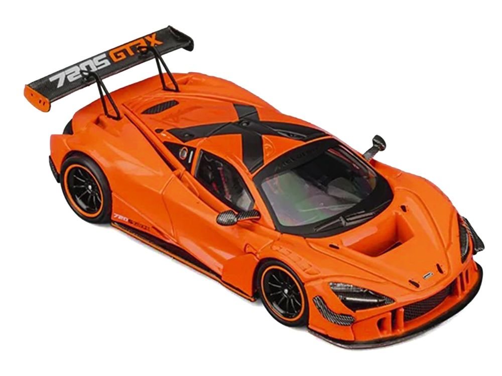 McLaren 720S GT3X Orange with Black Stripes 1/64 Diecast Model Car by CM Models view 4