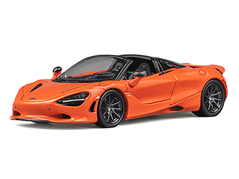 McLaren 750S Spider Orange with Black Accents 1/64 Diecast Model Car by CM Models view 2