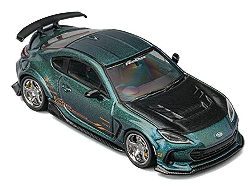 Subaru BRZ Varis Arising-1 RHD (Right Hand Drive) Magic Purple Metallic with Carbon Hood and Extra Wheels  1/64 Diecast Model Car by CM Models view 2