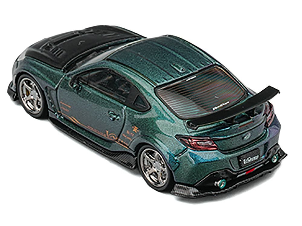 Subaru BRZ Varis Arising-1 RHD (Right Hand Drive) Magic Purple Metallic with Carbon Hood and Extra Wheels  1/64 Diecast Model Car by CM Models view 3