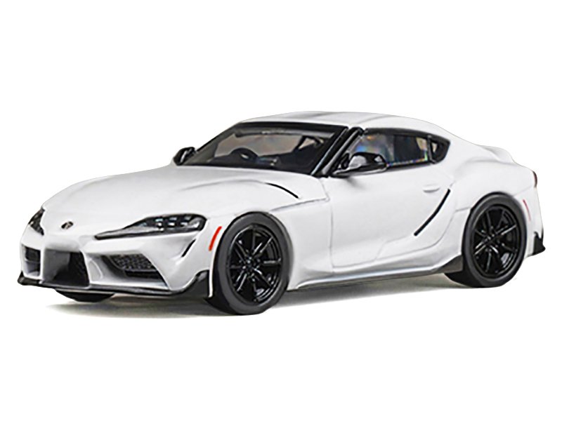 Toyota GR Supra RHD (Right Hand Drive) White Metallic 1/64 Diecast Model Car by CM Models view 2