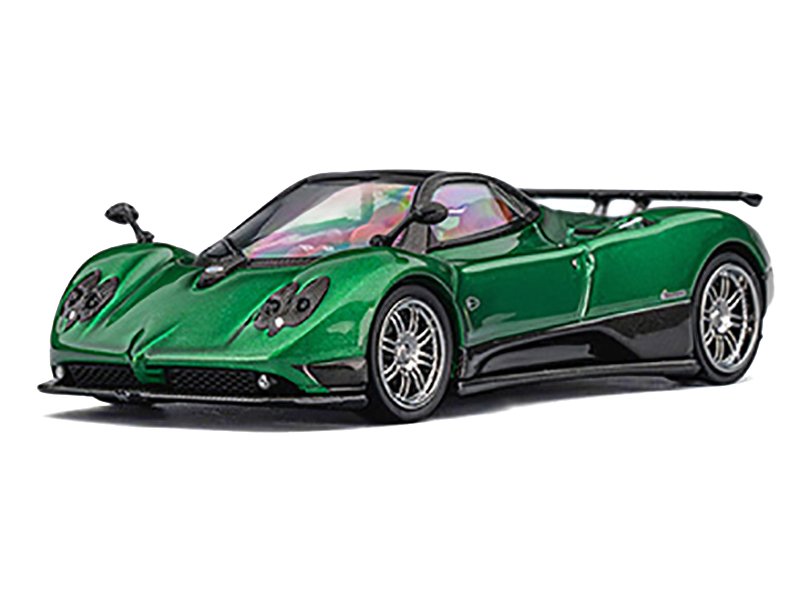 Pagani Zonda F Emerald Green Metallic with Moonroof 1/64 Diecast Model Car by CM Models view 2