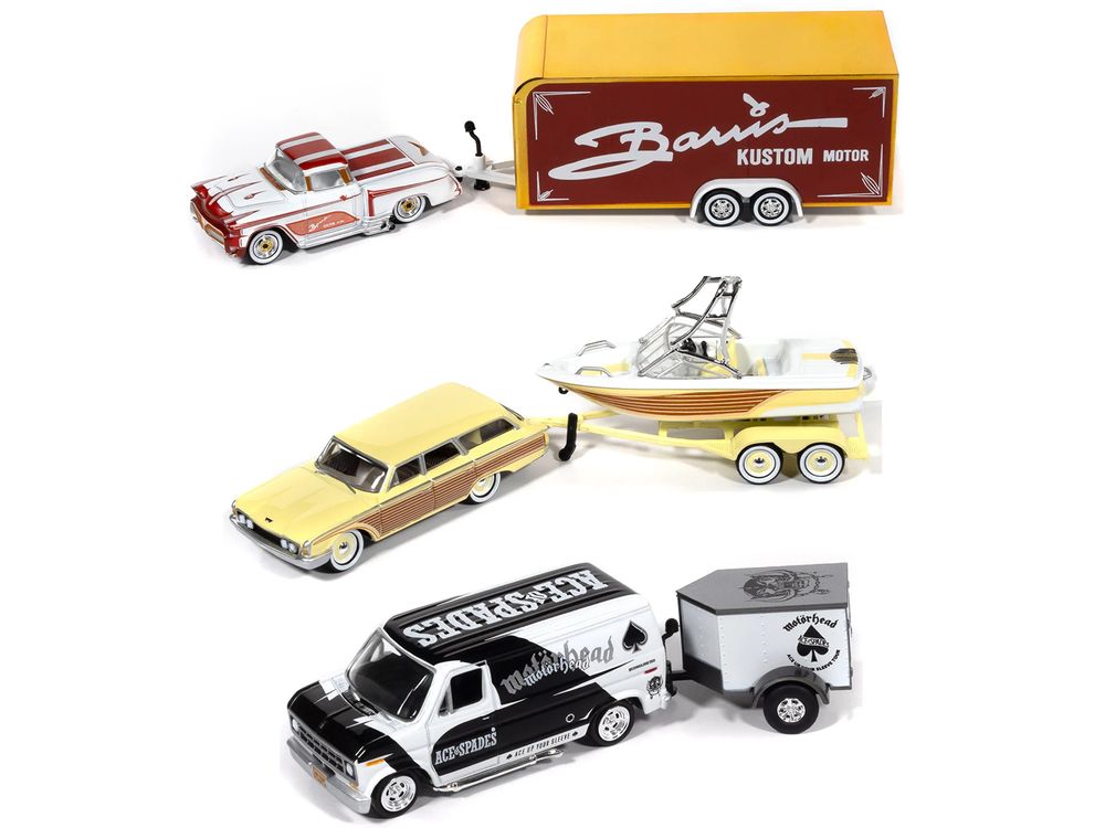 "Tow & Go" 2026 Release 2 Set of 3 pieces 1/64 Diecast Model Cars by Johnny Lightning view 2