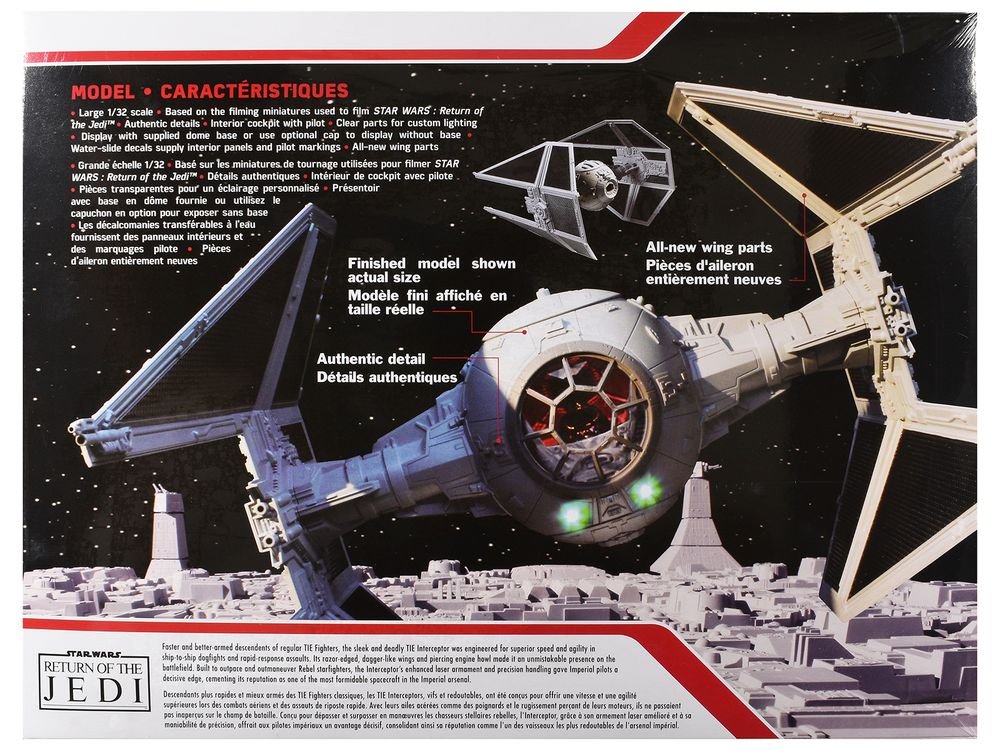 Skill 2 TIE Interceptor "Star Wars: Episode VI – Return of the Jedi" (1983) Movie 1/32 Scale Model by AMT view 4
