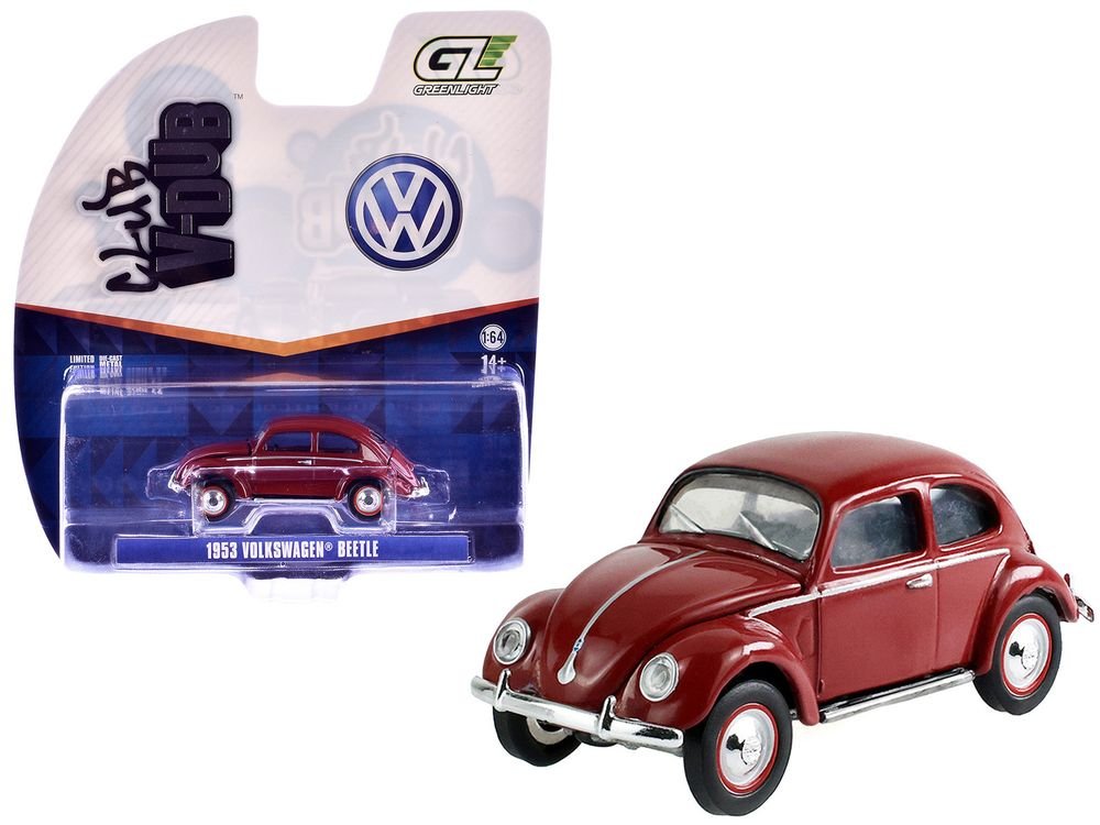 1953 Volkswagen Beetle Split Rear Window Dark Red "Club Vee-Dub" Series 22 1/64 Diecast Model Car by Greenlight
