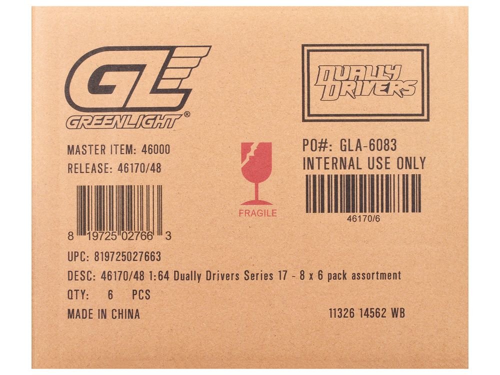 "Dually Drivers" Series 17 Set of 6 pieces 1/64 Diecast Model Cars by Greenlight view 3