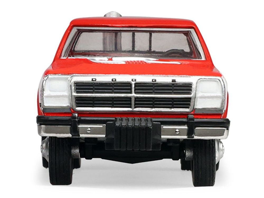1993 Dodge Ram D350 Dually Red and White with Exhaust with Bumper Weights "Dually Drivers" Series 17 1/64 Diecast Model Car by Greenlight view 4