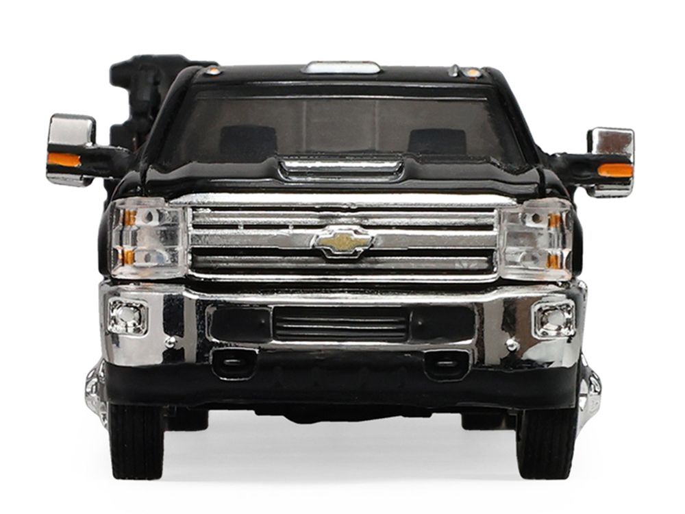 2016 Chevrolet Silverado 3500 Dually Crane Truck Black "Dually Drivers" Series 17 1/64 Diecast Model Car by Greenlight view 4