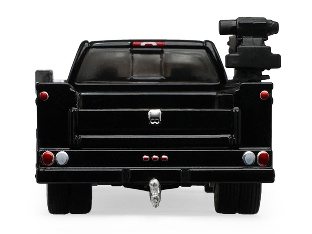 2016 Chevrolet Silverado 3500 Dually Crane Truck Black "Dually Drivers" Series 17 1/64 Diecast Model Car by Greenlight view 5