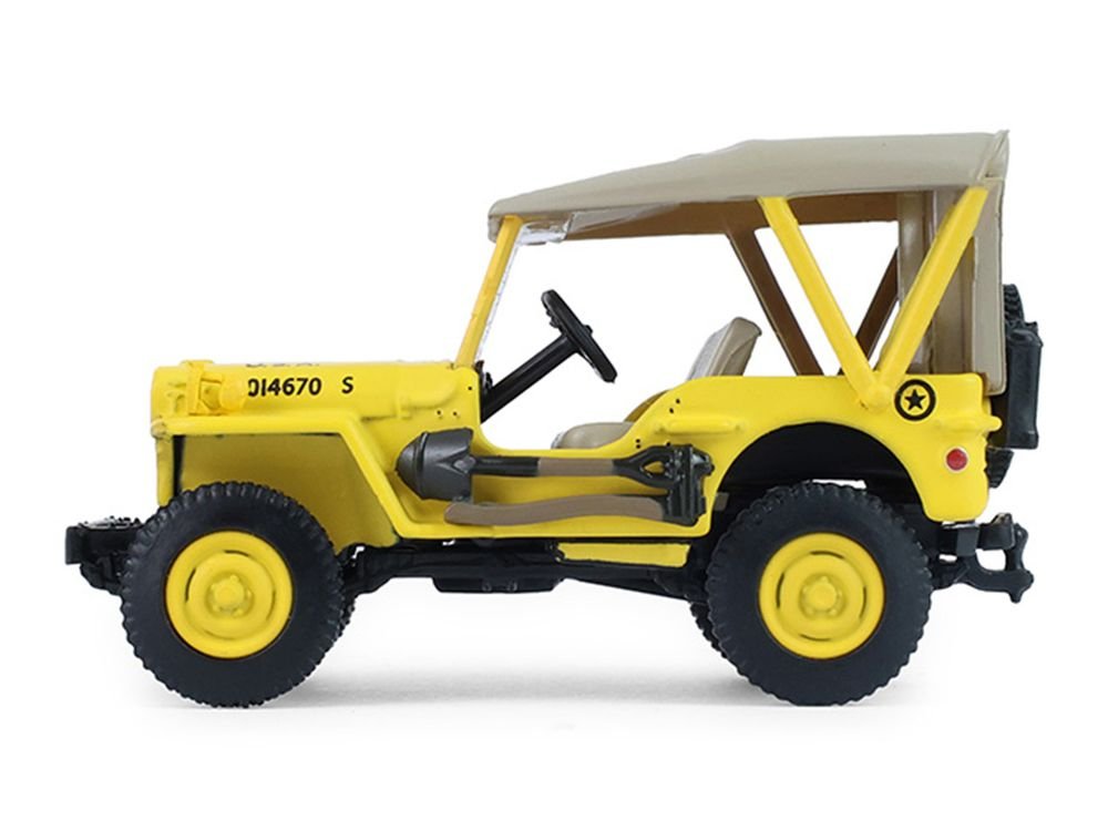1942 Willys MB Jeep "Control Jeep - U.S. Army Air Forces" Yellow with Beige Top "Battalion 64" Series 6 1/64 Diecast Model Car by Greenlight view 2