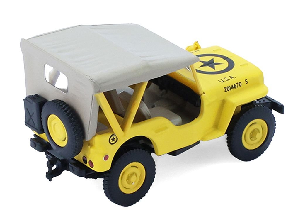 1942 Willys MB Jeep "Control Jeep - U.S. Army Air Forces" Yellow with Beige Top "Battalion 64" Series 6 1/64 Diecast Model Car by Greenlight view 3