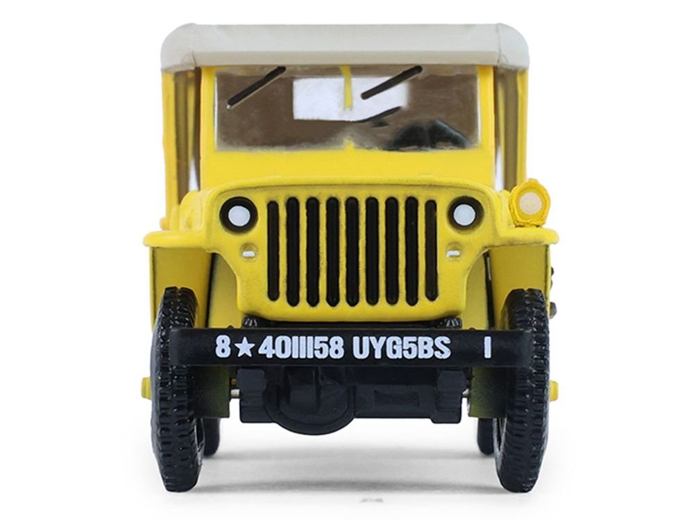 1942 Willys MB Jeep "Control Jeep - U.S. Army Air Forces" Yellow with Beige Top "Battalion 64" Series 6 1/64 Diecast Model Car by Greenlight view 4