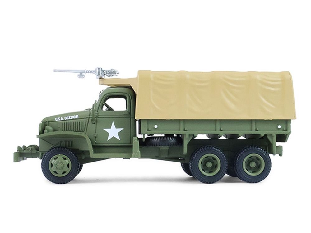 1944 GMC CCKW 353 A1 2.5T Truck "U.S. Army - WWII" Olive Drab with Tan Top "Battalion 64" Series 6 1/64 Diecast Model Car by Greenlight view 2