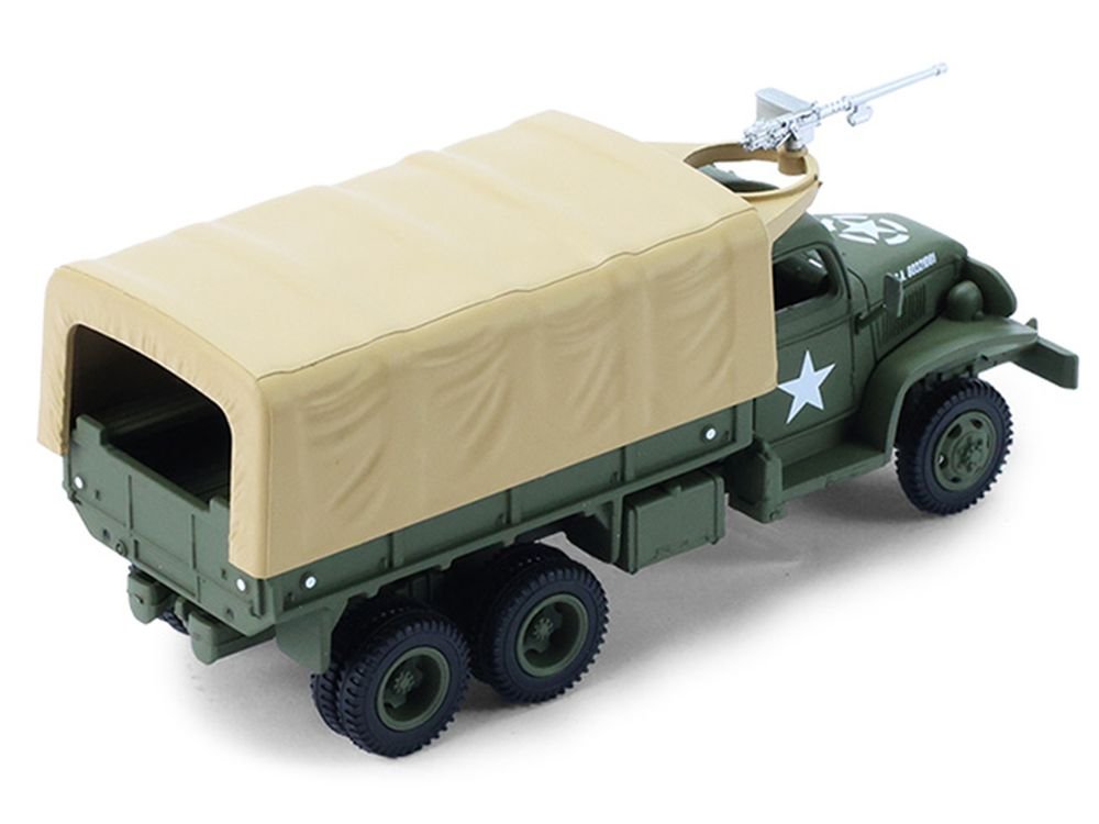 1944 GMC CCKW 353 A1 2.5T Truck "U.S. Army - WWII" Olive Drab with Tan Top "Battalion 64" Series 6 1/64 Diecast Model Car by Greenlight view 3