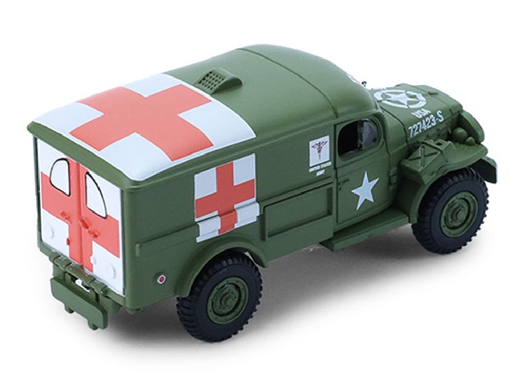1944 Dodge WC-54 4X4 Ambulance "U.S. Army - WWII" Green with Graphics "Battalion 64" Series 6 1/64 Diecast Model Car by Greenlight view 3