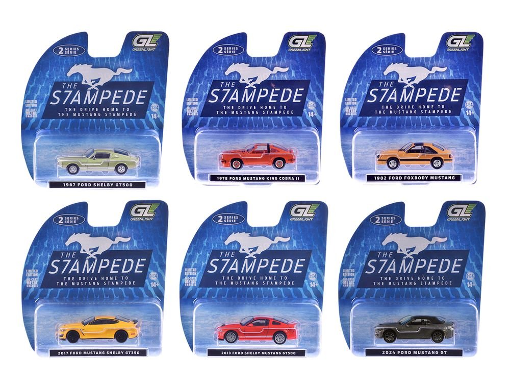 "The Mustang Stampede" Series 2 Set of 6 pieces 1/64 Diecast Model Cars by Greenlight
