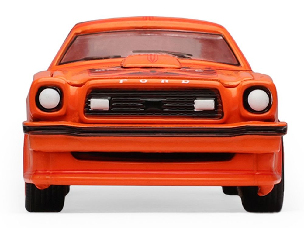 1978 Ford Mustang King Cobra II Tangerine with Black Graphics and Tangerine Interior "The Mustang Stampede" Series 2 1/64 Diecast Model Car by Greenlight view 4