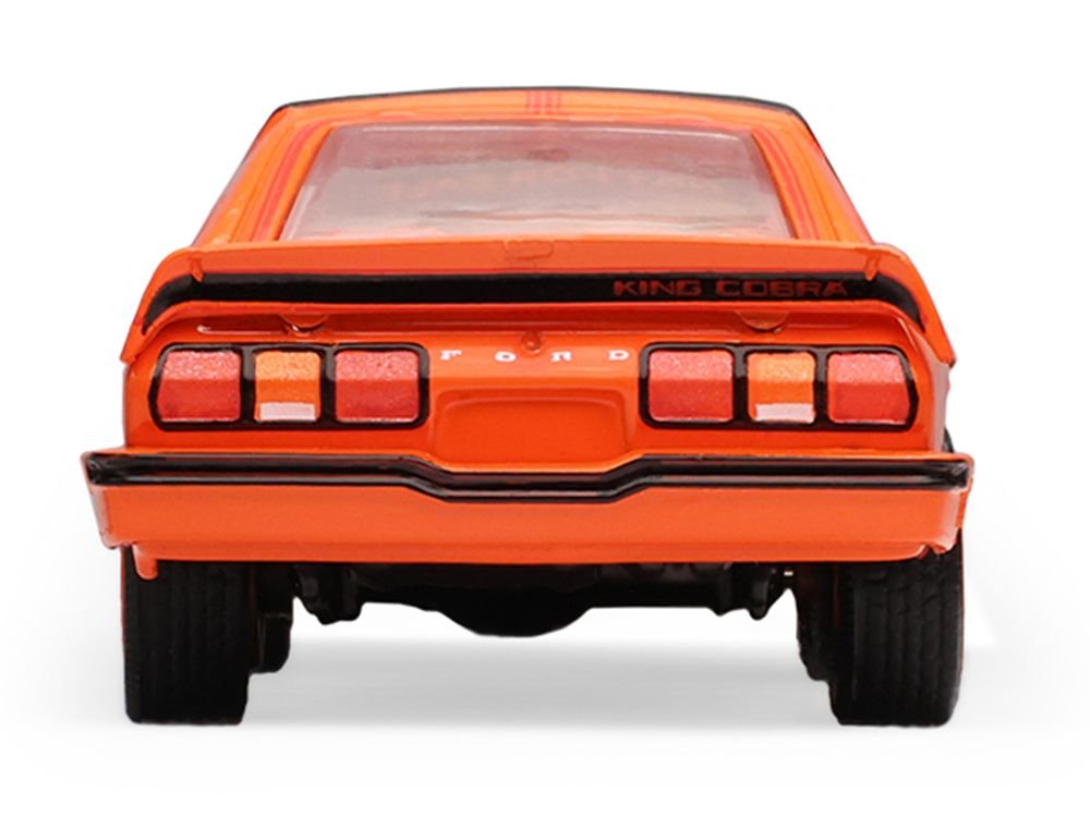 1978 Ford Mustang King Cobra II Tangerine with Black Graphics and Tangerine Interior "The Mustang Stampede" Series 2 1/64 Diecast Model Car by Greenlight view 5
