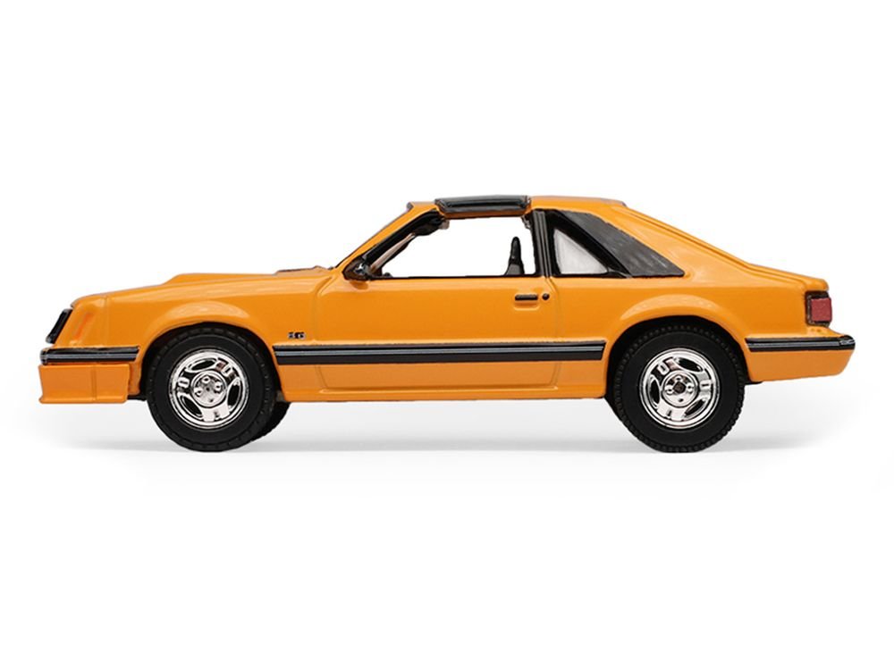 1982 Ford Foxbody Mustang Medium Vanilla Yellow with Black Top "The Mustang Stampede" Series 2 1/64 Diecast Model Car by Greenlight view 2