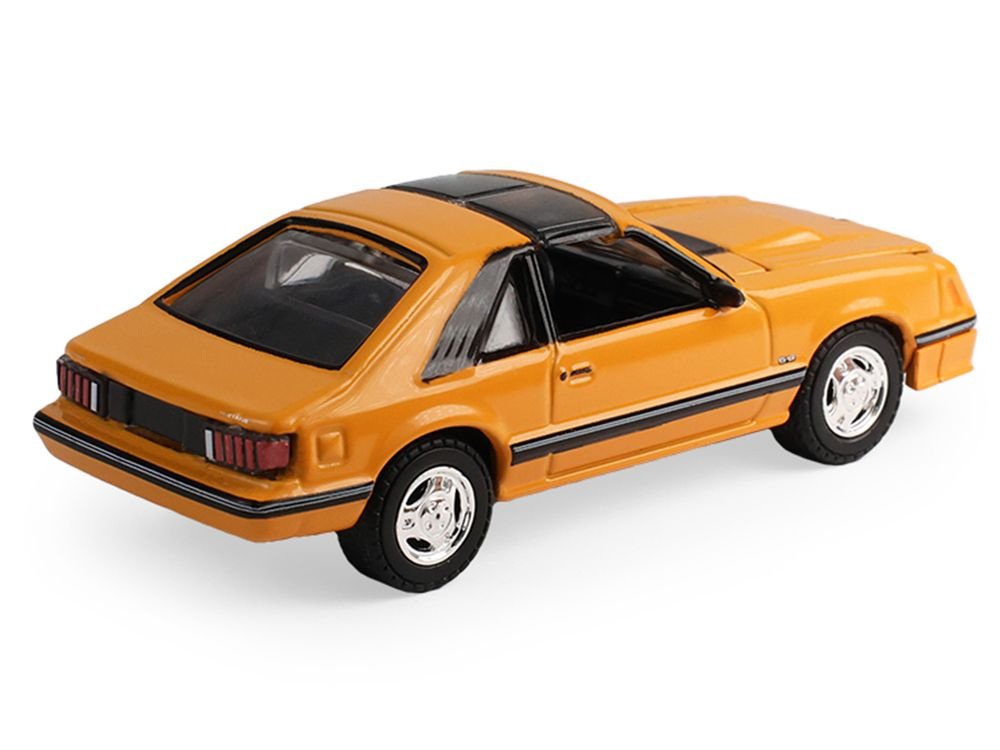 1982 Ford Foxbody Mustang Medium Vanilla Yellow with Black Top "The Mustang Stampede" Series 2 1/64 Diecast Model Car by Greenlight view 4